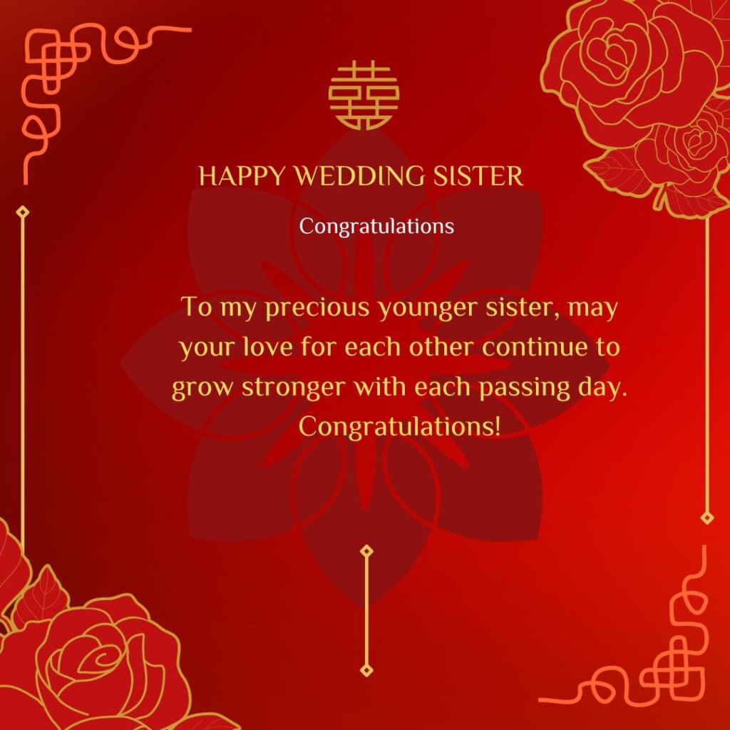 120+ Sweet Wedding Wishes for Sister and Her Groom 6 wedding wishes for sister