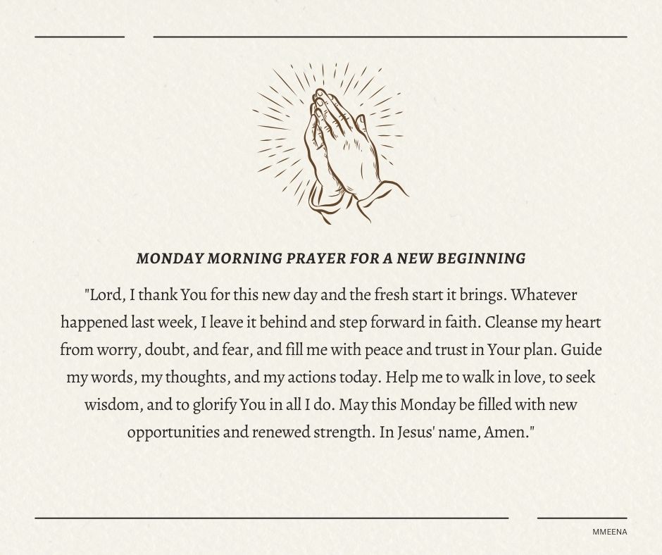 Monday Morning Prayer for a New Beginning