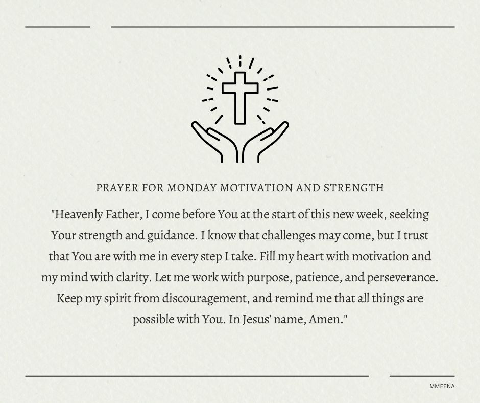 Prayer for Monday Motivation and Strength