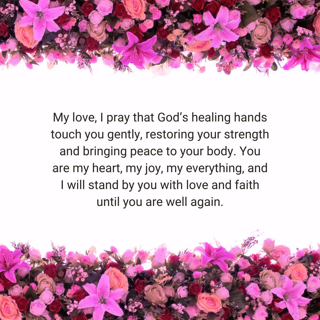 Romantic Prayer Message for My Sick Wife to Feel Loved